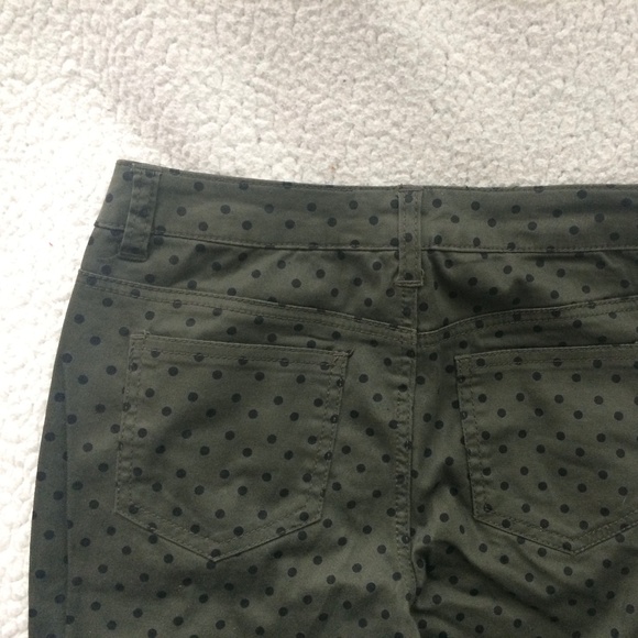 Ci Sono Los Angeles Green and Black Polka Dot Skinnies - Picture 4 of 6